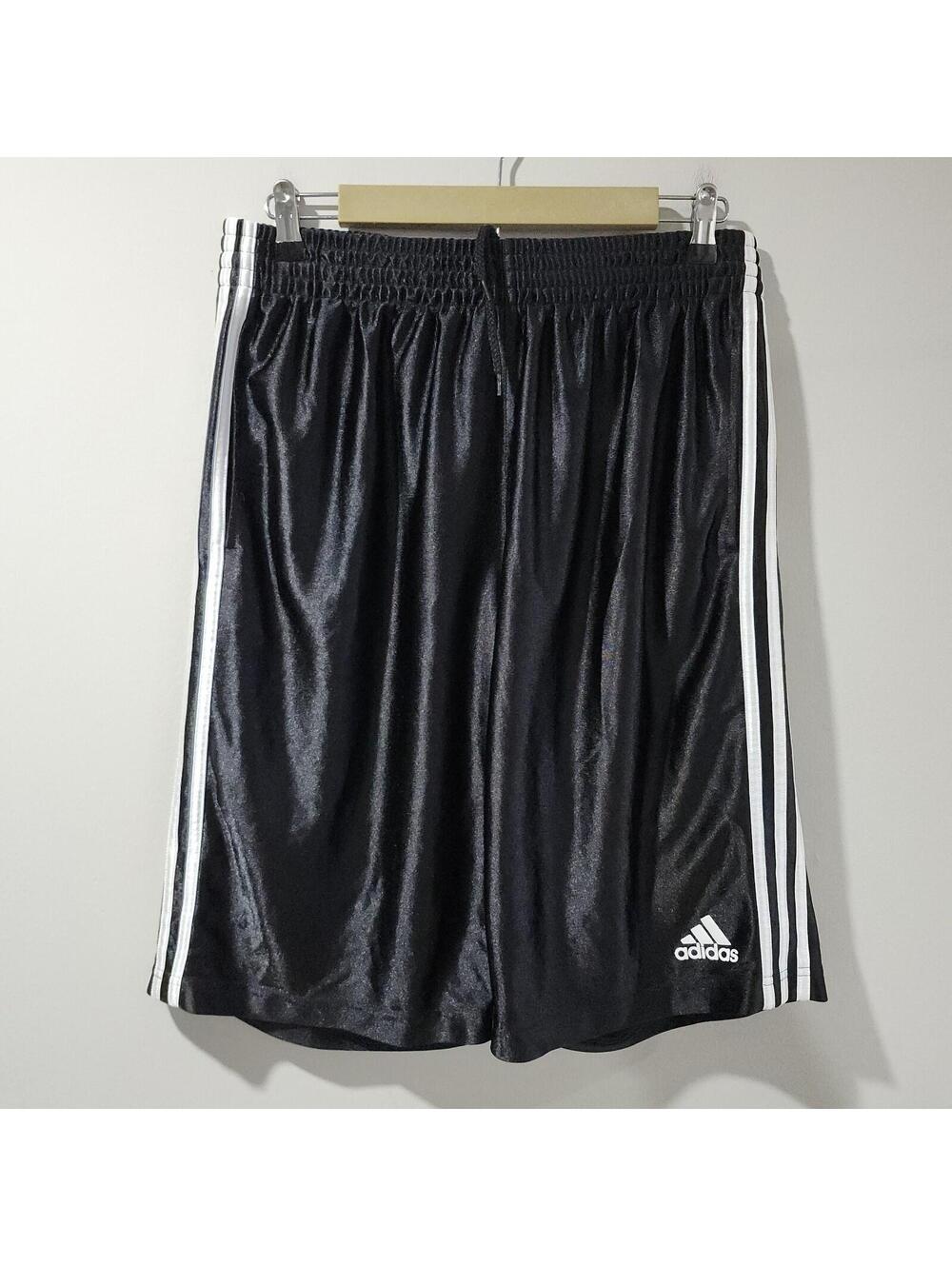Adidas Dazzle Shimmer Shiny Basketball Shorts Baggy 3 Stripe Pockets Mens XL 11"